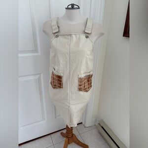 Attention Cream and Brown Midi Dress overall style